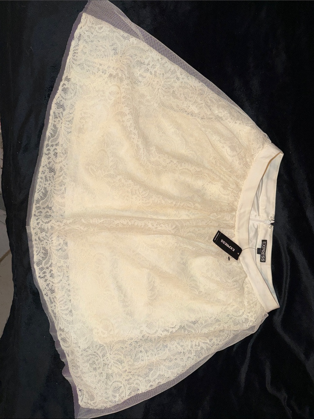 Express Cream Lace Circle Skirt